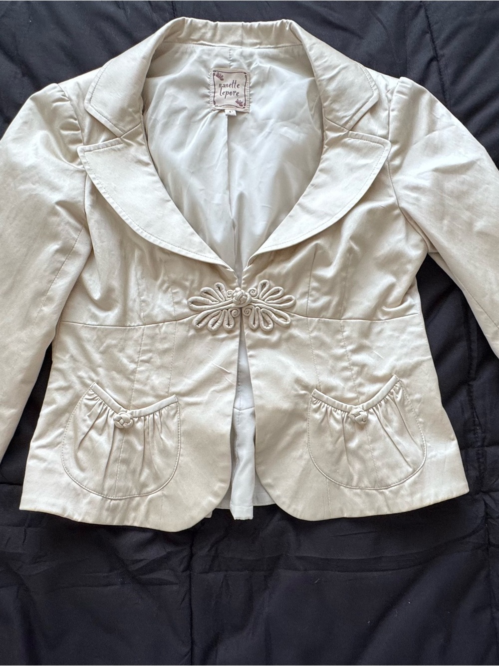 Nanette Lepore Cream Knot-Front Blazer